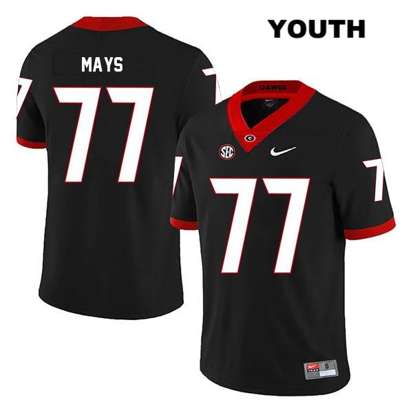 Georgia Bulldogs Youth Cade Mays #77 NCAA Legend Authentic Black Nike Stitched College Football Jersey BEN3756NQ
